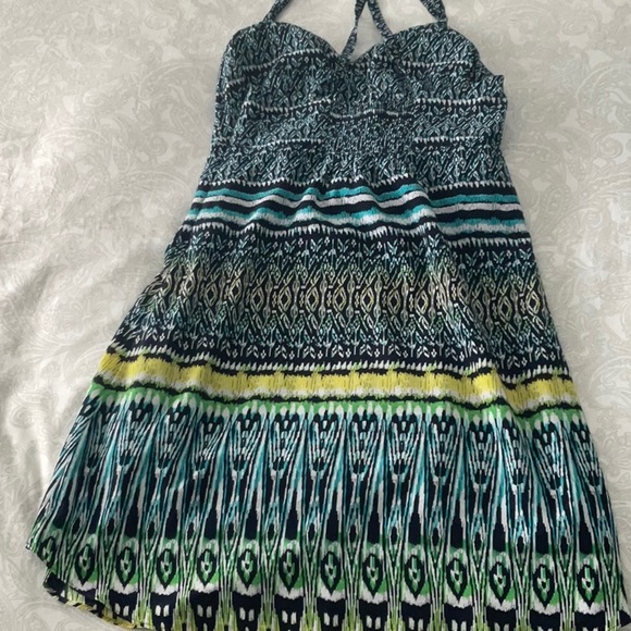 Athleta Marbella Blue-and-Yellow Dress, EUC - Picture 9 of 13